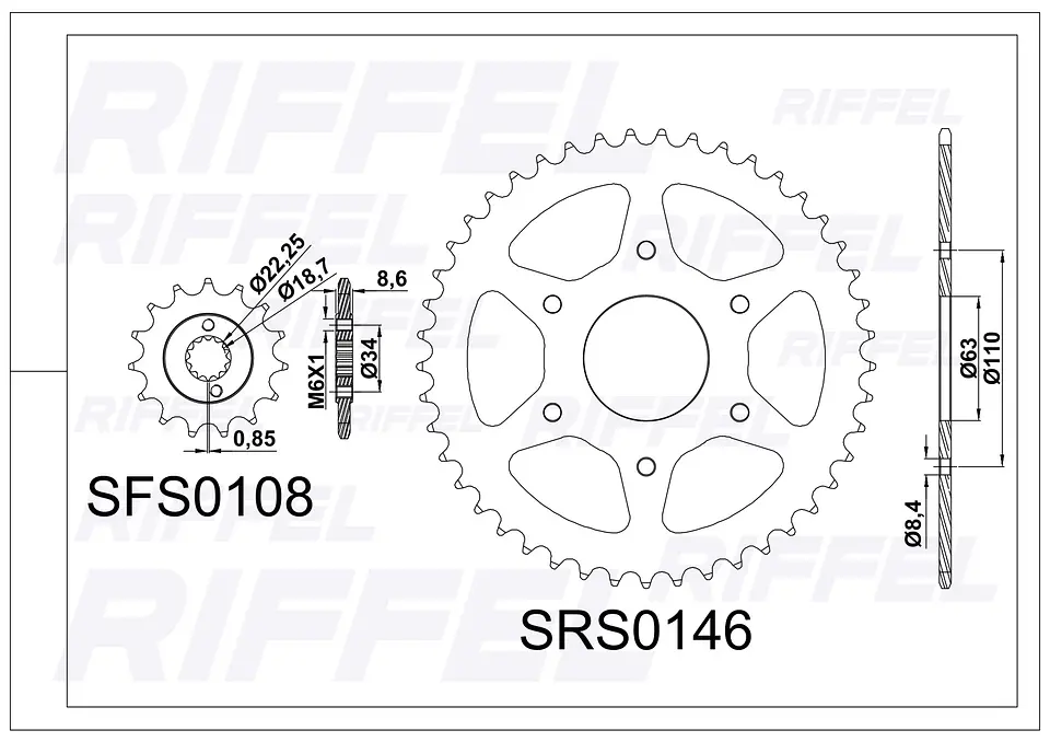 Kit transmisión Riffel Titanium | DUKE 390 / RC 390 45T/15Z 2