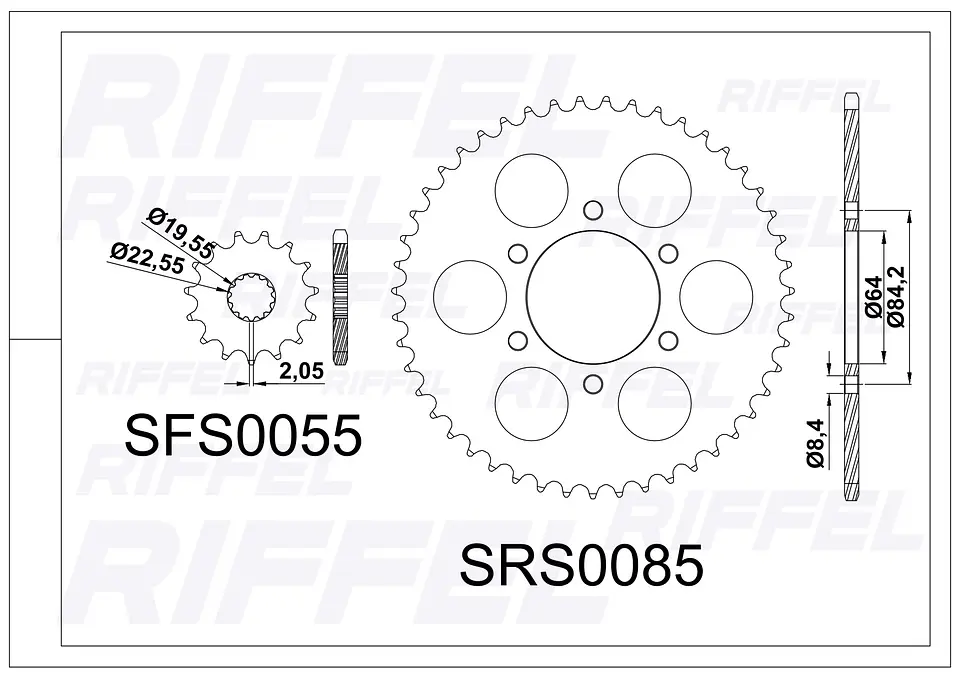 Kit transmisión Riffel Titanium | Euromot GXT 200 48T/15Z 2