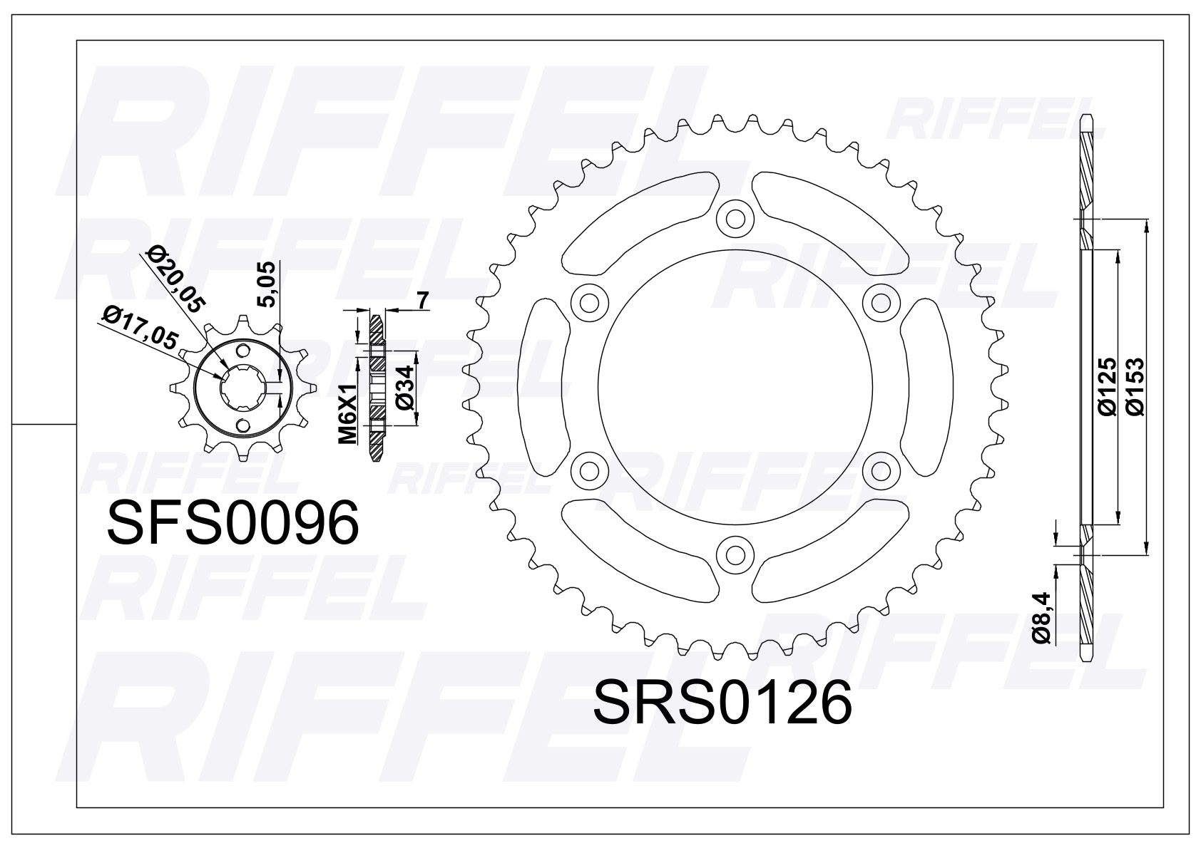 Kit transmisión  Riffel cadena dorada | Honda CRF 230 50T/13Z 2