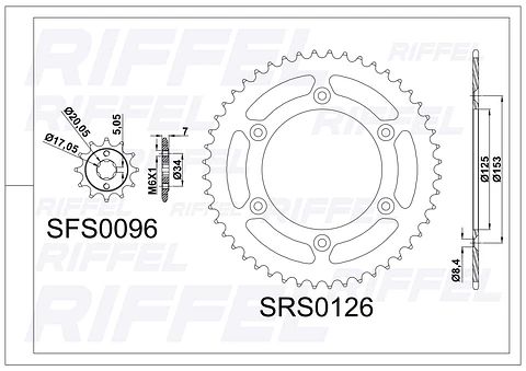 Kit transmisión  Riffel cadena dorada | Honda CRF 230 50T/13Z