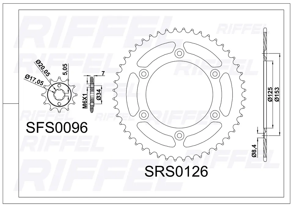Kit transmisión Riffel Titanium cadena dorada | Honda CRF 230 50T/13Z 2