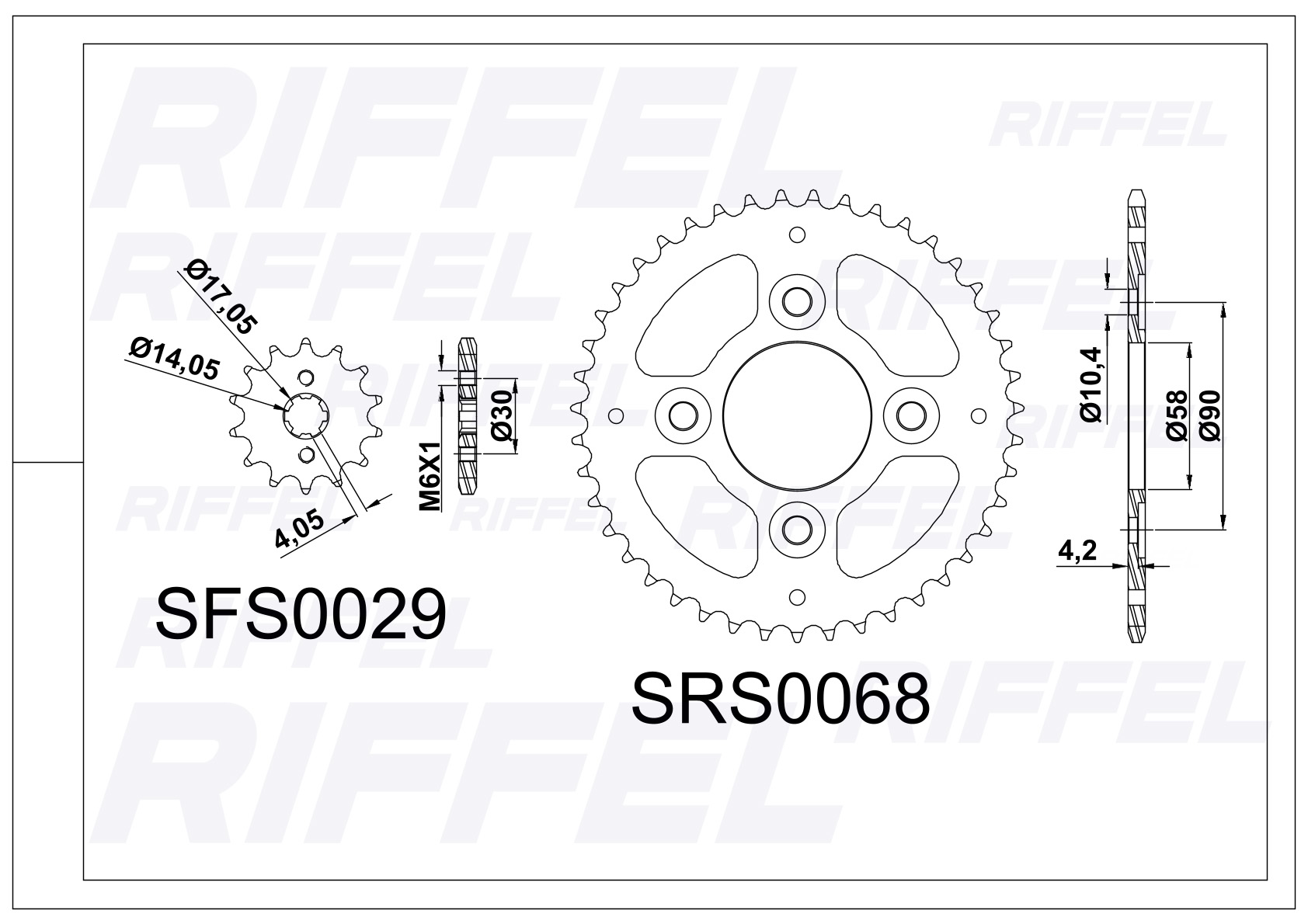 Kit transmisión  Riffel | HONDA CB1 43T/14Z 2