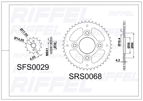Kit transmisión  Riffel | HONDA CB1 43T/14Z