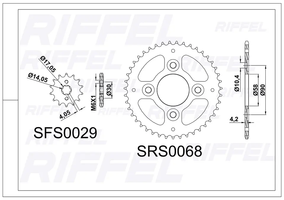Kit transmisión  Riffel Titanium | HONDA CB1 43T/14Z 2