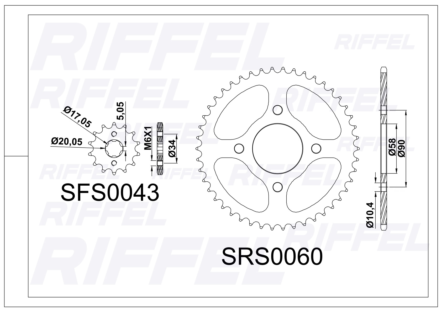 Kit transmisión  Riffel | Honda CBF 150 Invicta 42T/15Z 2
