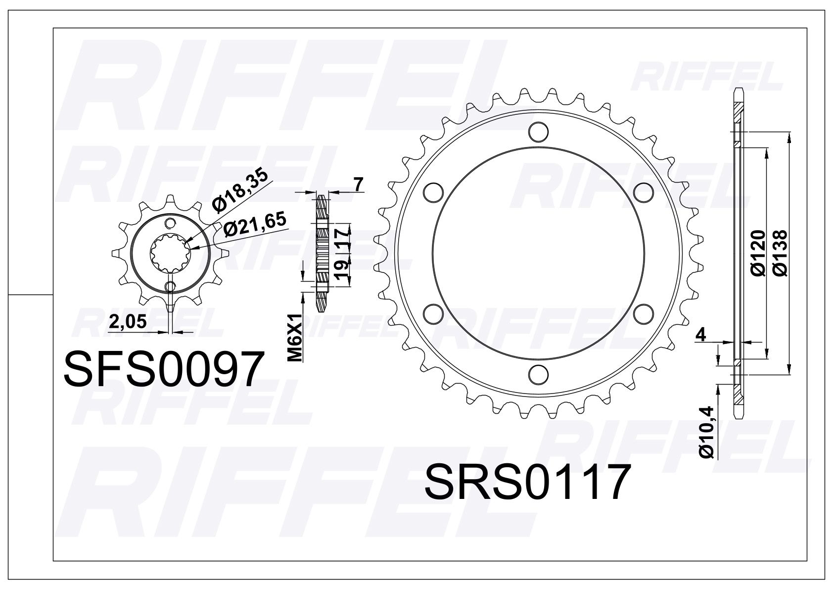 Kit transmisión  Riffel | Honda CBR 250 38T/14Z 2