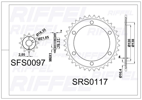 Kit transmisión  Riffel | Honda CBR 250 38T/14Z