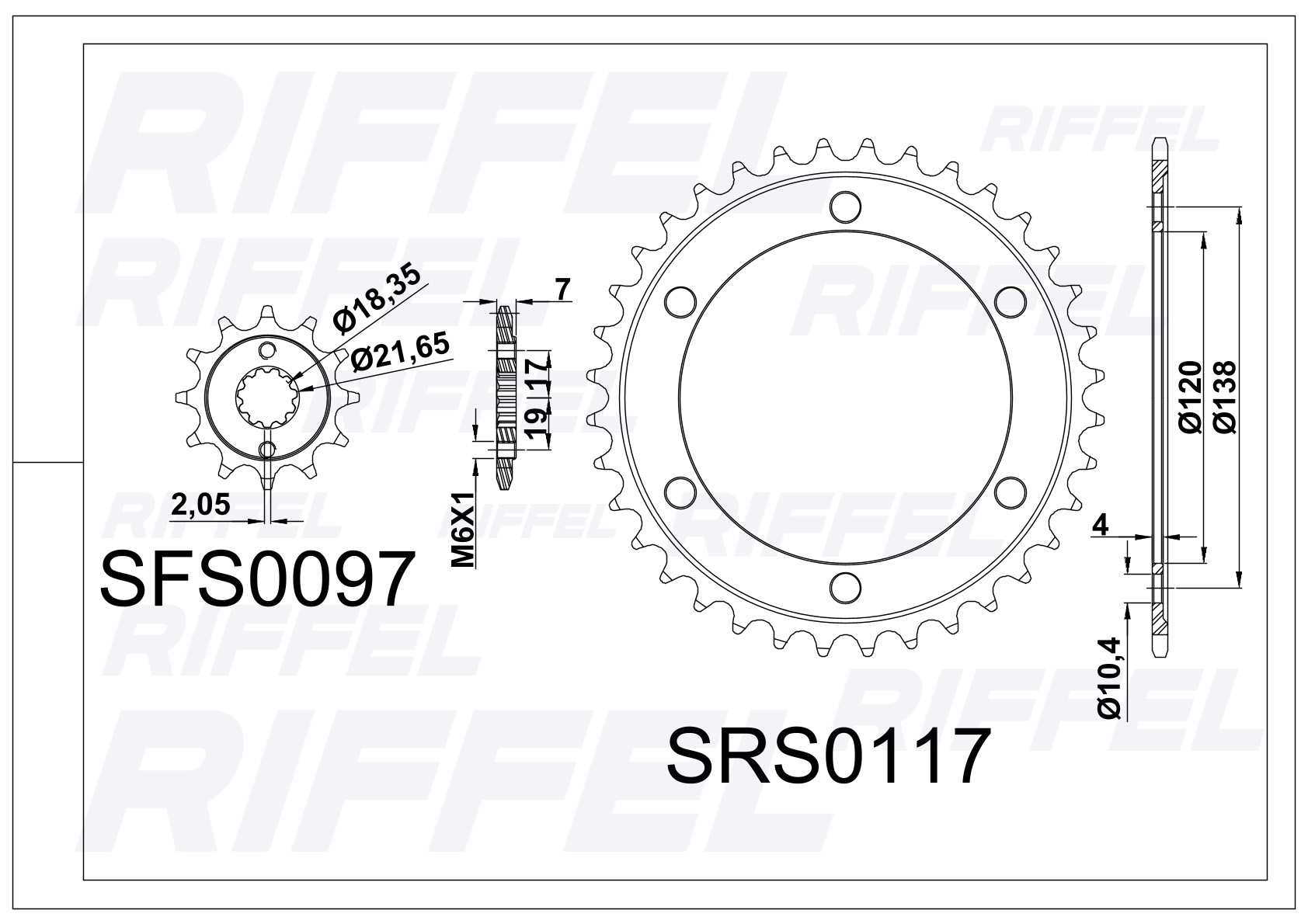 Kit transmisión  Riffel | Honda CBR 300 36T/14Z 2