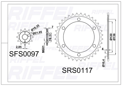 Kit transmisión  Riffel | Honda CBR 300 36T/14Z