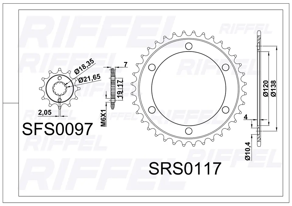 Kit transmisión Riffel Titanium | Honda CBR 300 36T/14Z 2