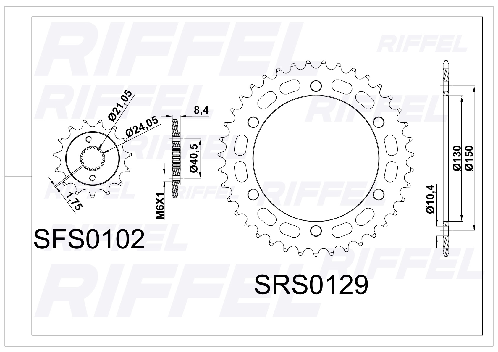 Kit transmisión  Riffel | Honda NX 400 FALCON 40T/15Z 2
