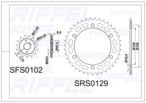 Kit transmisión  Riffel | Honda NX 400 FALCON 40T/15Z