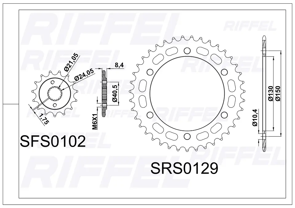 Kit transmisión Riffel Titanium | Honda NX 400 FALCON 40T/15Z 2