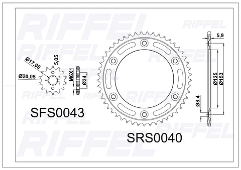 Kit transmisión Riffel | Honda XR-150 50T/17Z
