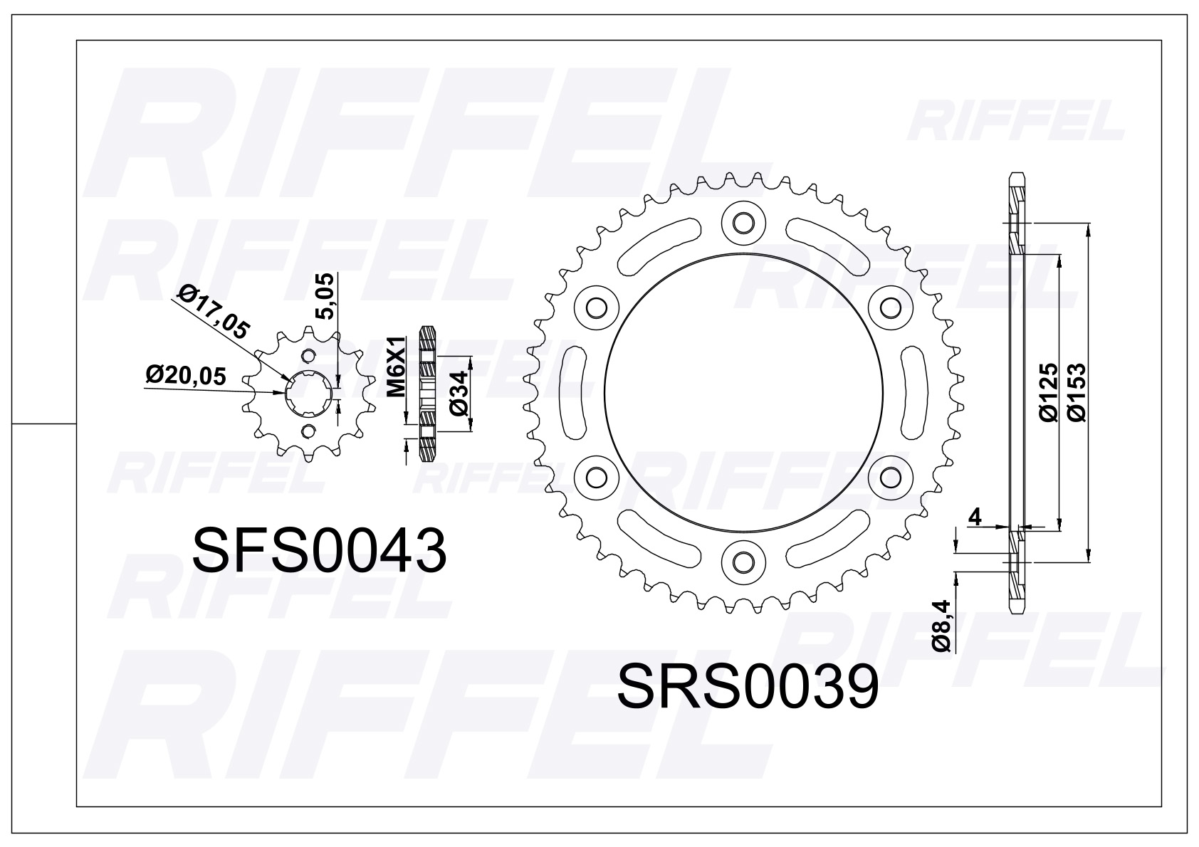 Kit transmisión Riffel | Honda XR 190 48T/16Z 2