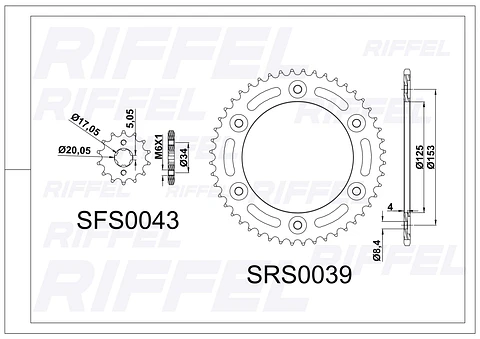 Kit transmisión Riffel | Honda XR 190 48T/16Z