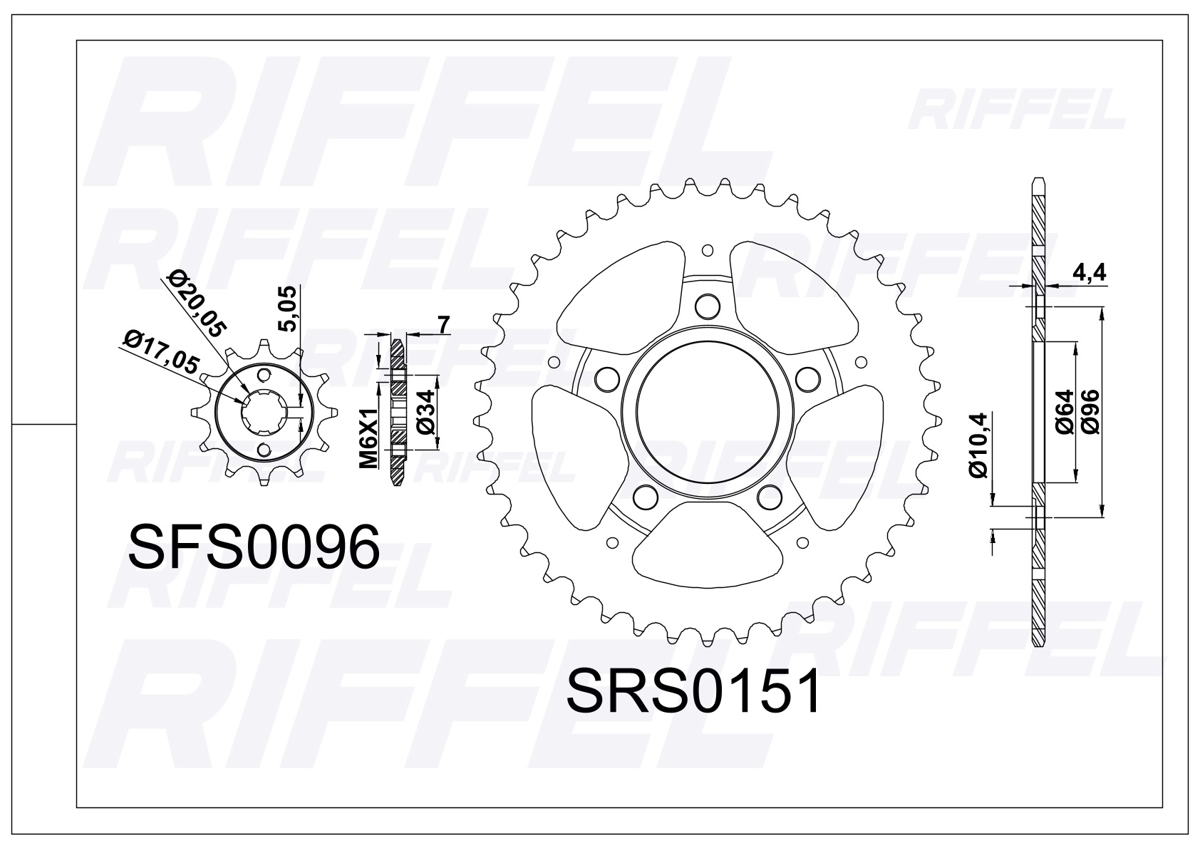 Kit transmisión Riffel | Honda XR 200 43T/13Z 2