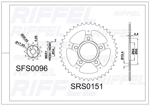 Kit transmisión Riffel | Honda XR 200 43T/13Z