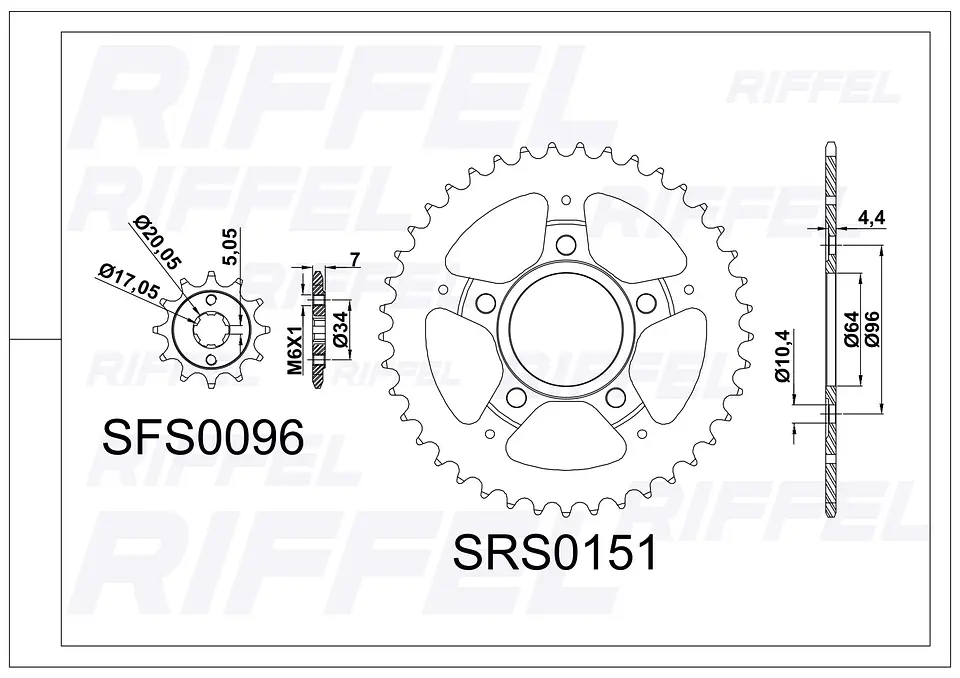 Kit transmisión Riffel Titanium | Honda XR 200 43T/13Z 2