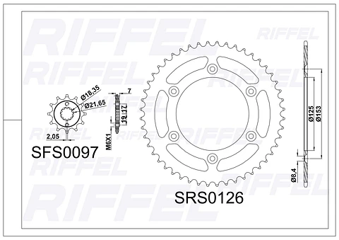 Kit transmisión Riffel | Honda XR-250 (96-05) 48T/13Z