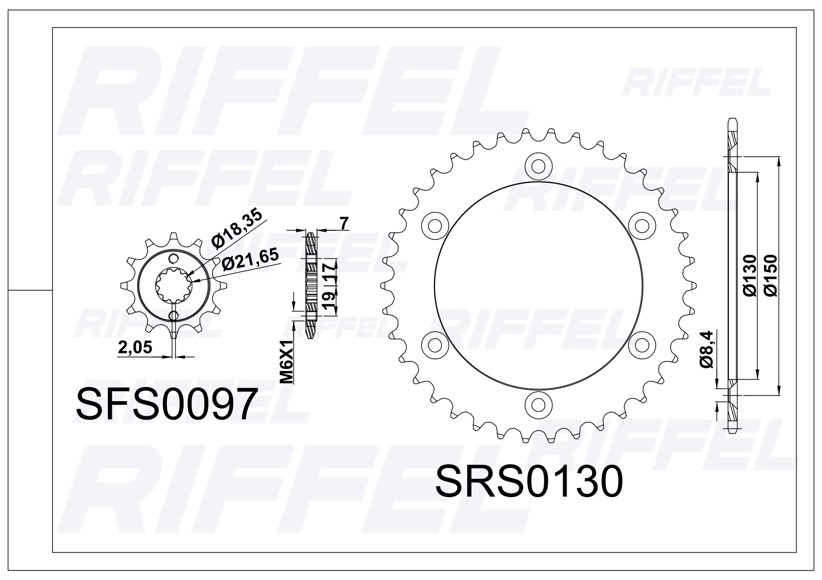 Kit transmisión Riffel | Honda XR-250 Tornado 38T/13Z 2