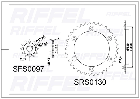 Kit transmisión Riffel | Honda XR-250 Tornado 38T/13Z