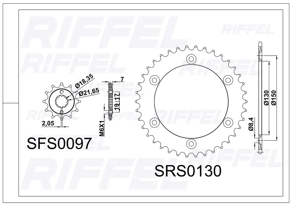 Kit transmisión Riffel Titanium | Honda XR-250 Tornado 38T/13Z 2
