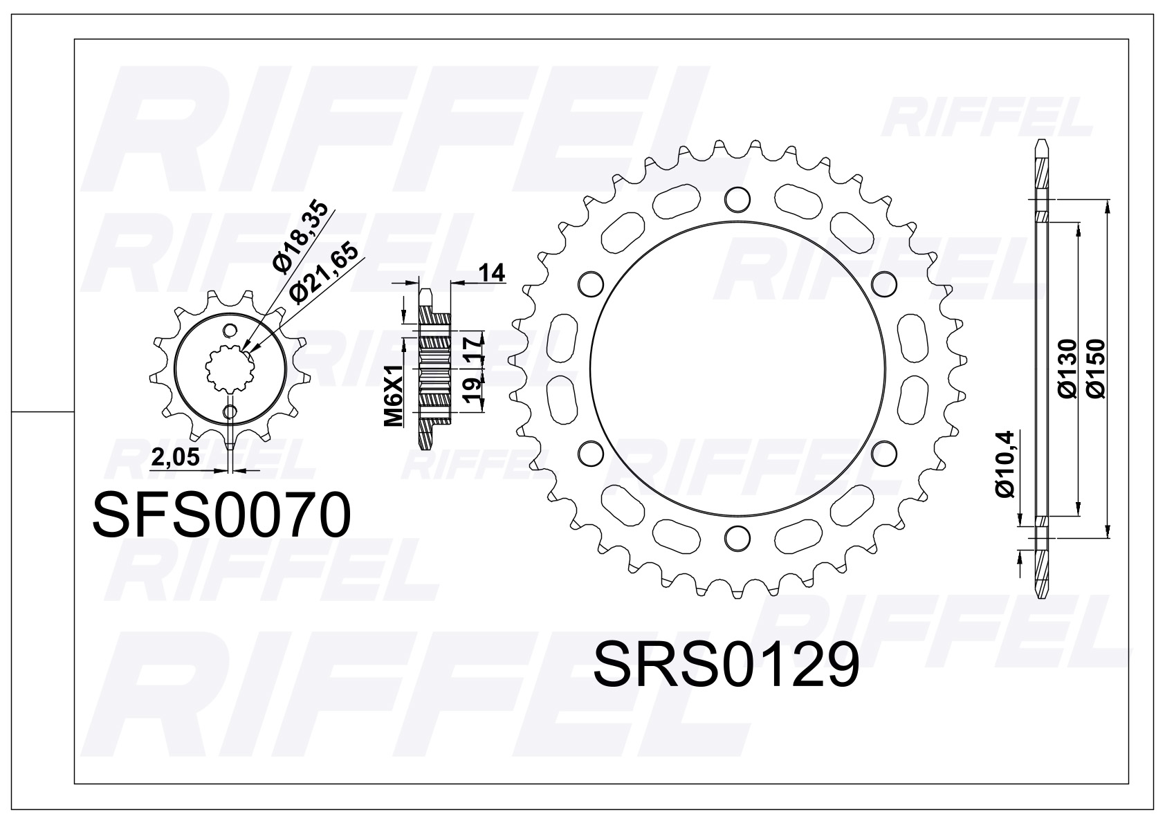Kit transmisión Riffel | Honda XRE 300 39T/13Z 2