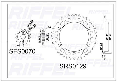Kit transmisión Riffel | Honda XRE 300 39T/13Z