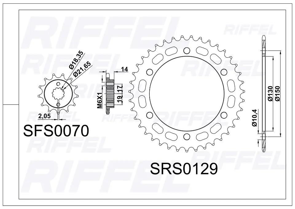 Kit transmisión Riffel Titanium | Honda XRE 300 39T/13Z 2