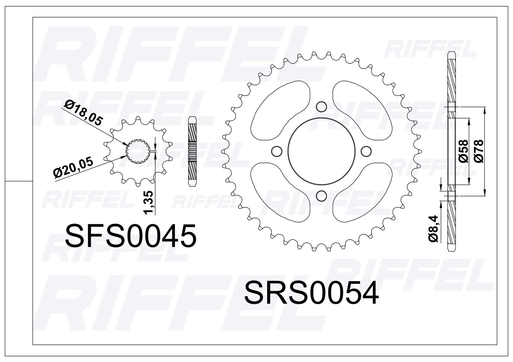 Kit transmisión Riffel | Keeway RKS 150 43T/13Z 2