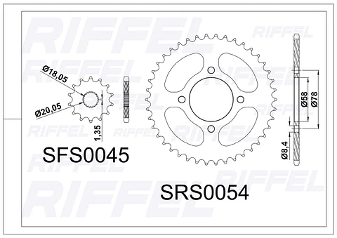 Kit transmisión Riffel | Keeway RKS 150 43T/13Z