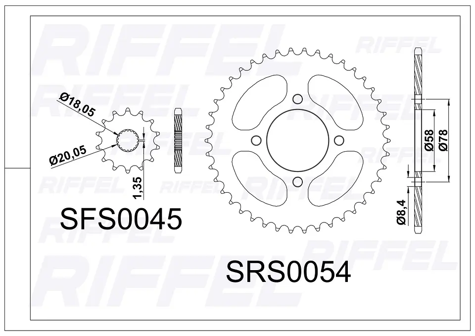 Kit transmisión Riffel Titanium | Keeway RKS 150 43T/13Z 2