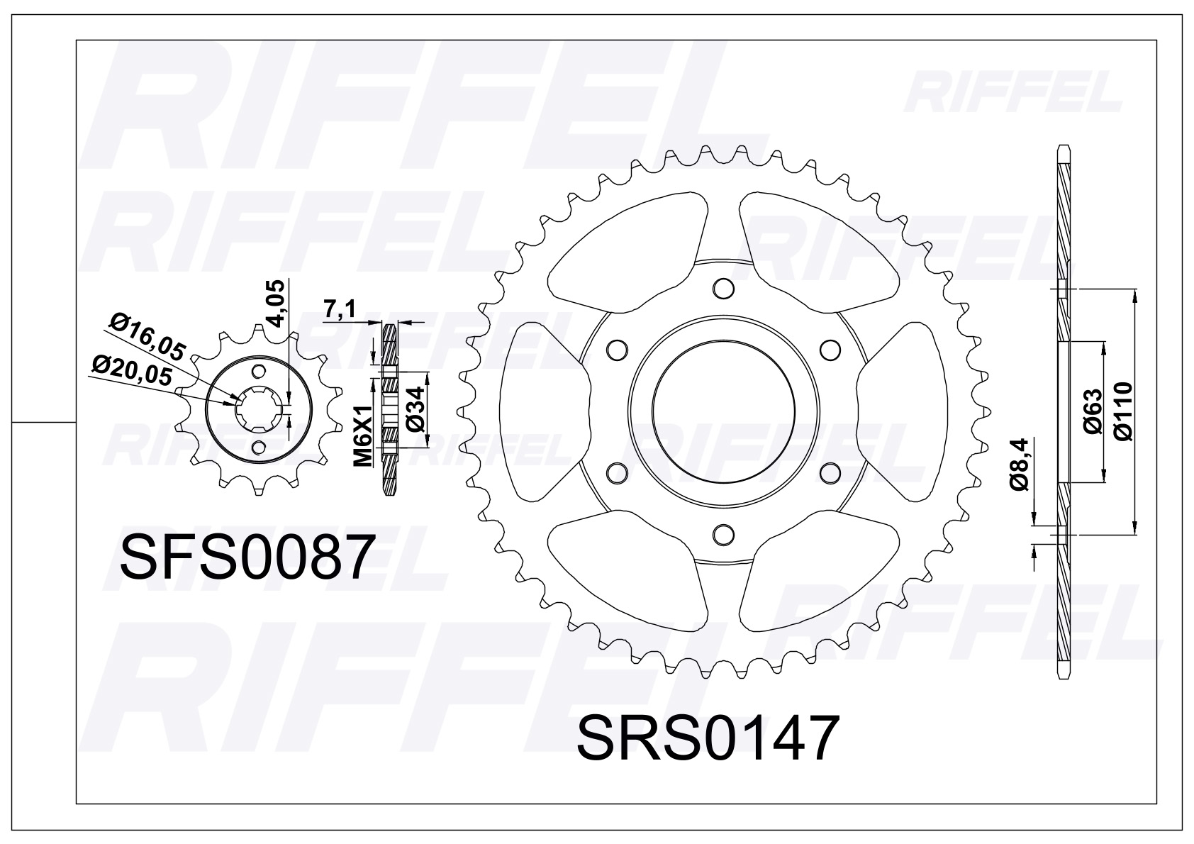 Kit transmisión Riffel | KTM DUKE 200 42T/14Z 2