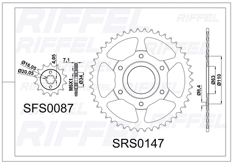 Kit transmisión Riffel | KTM DUKE 200 42T/14Z