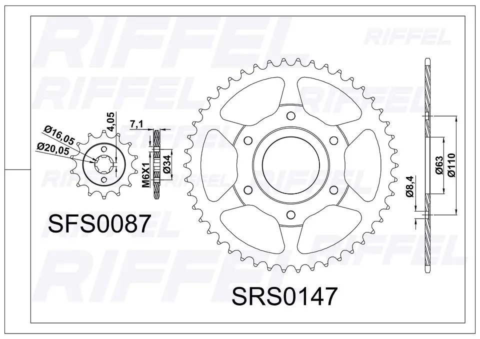 Kit transmisión Riffel Titanium | KTM DUKE 200 42T/14Z 2