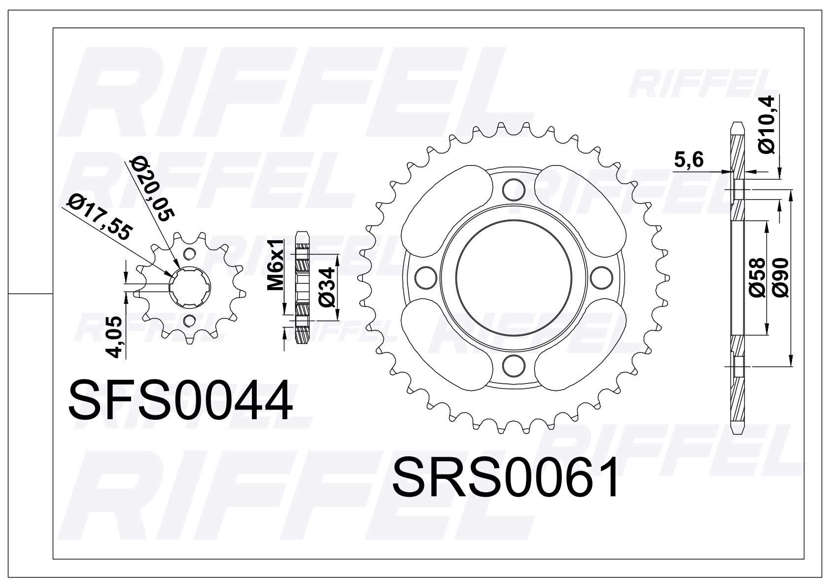 Kit transmisión Riffel | Motorrad TTX 150 46T/15Z 2