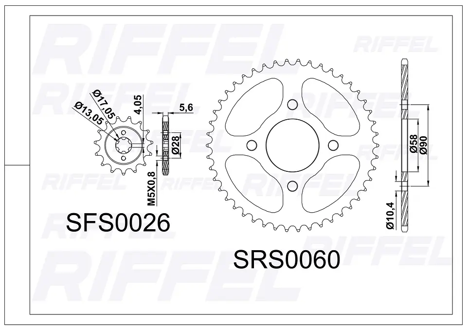 Kit transmisión Riffel Titanium | Bajaj Pulsar NS 150 45T/15Z 2