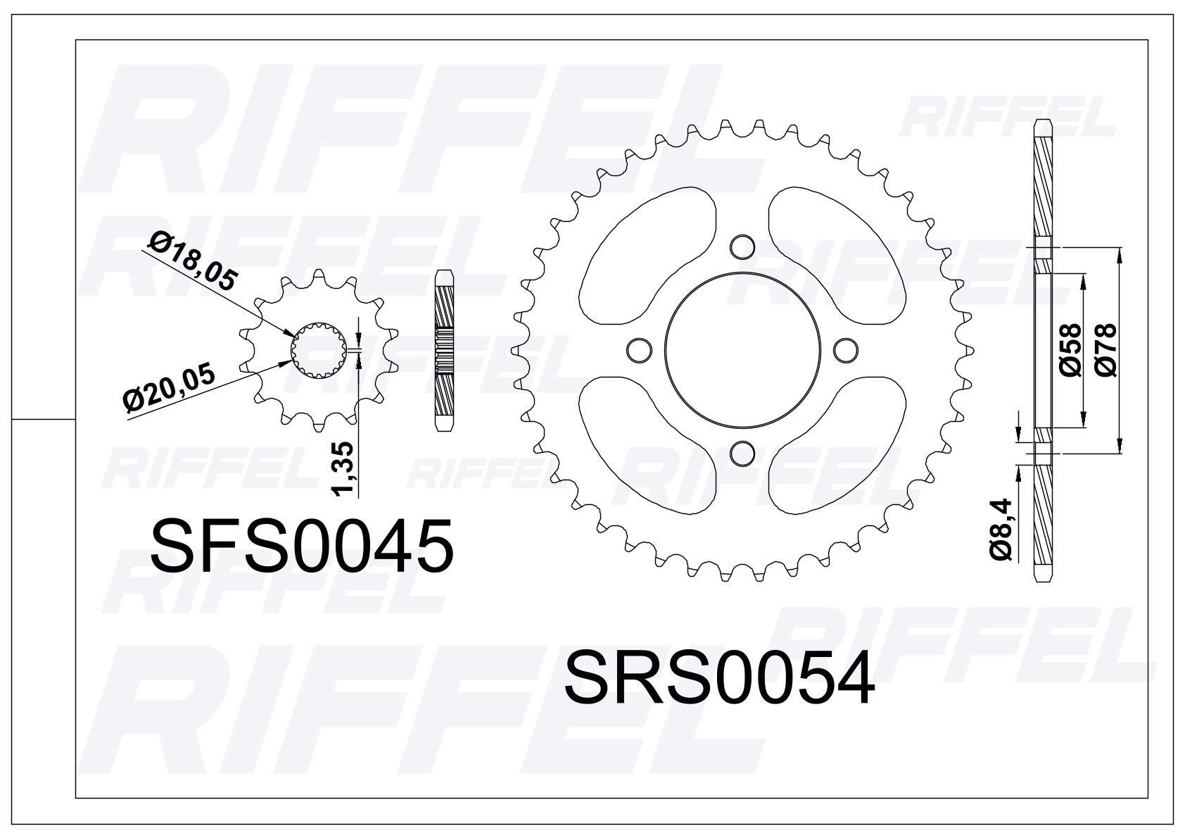 Kit transmisión Riffel | Suzuki EN 125 45T/14Z 2