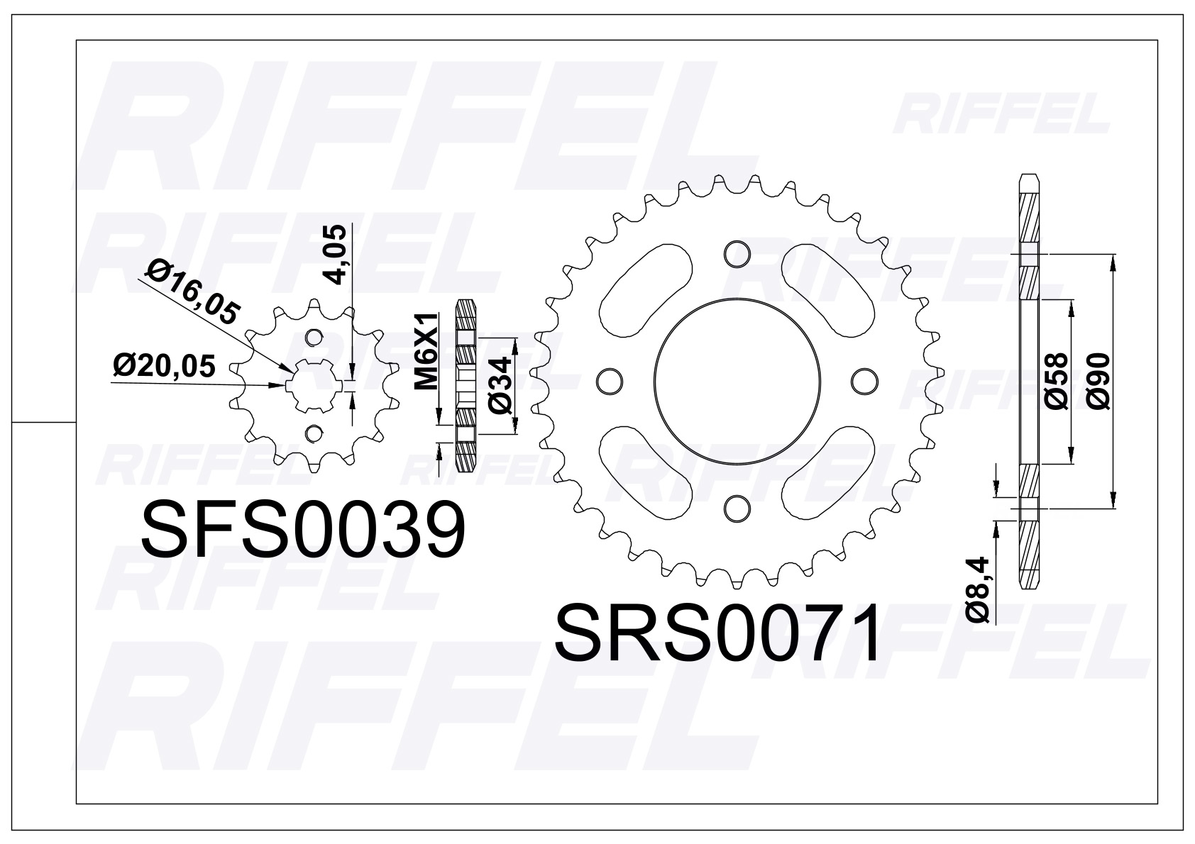 Kit transmisión Riffel | Suzuki Gixxer 150 45T/15Z 2