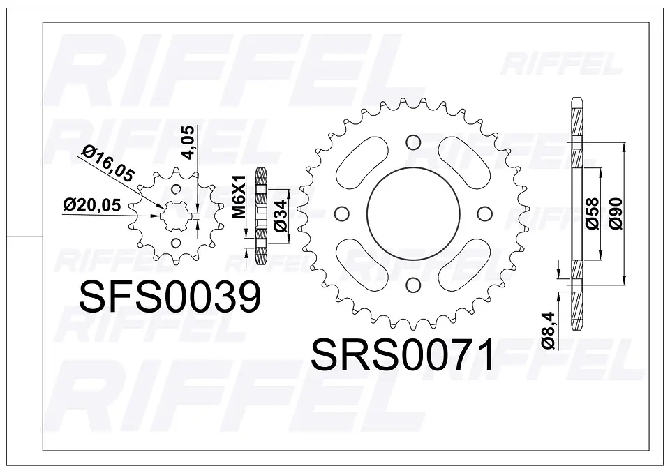 Kit transmisión Riffel Titanium | Suzuki Gixxer 150 45T/15Z 2