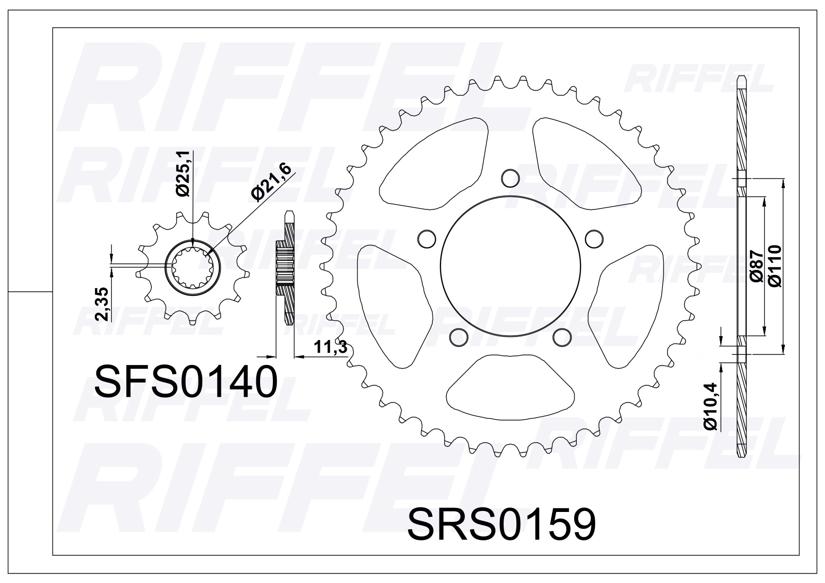 Kit transmisión Riffel | Suzuki Gixxer 250 40T/13Z 2