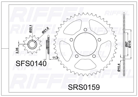 Kit transmisión Riffel Titanium | Suzuki Gixxer 250 40T/13Z