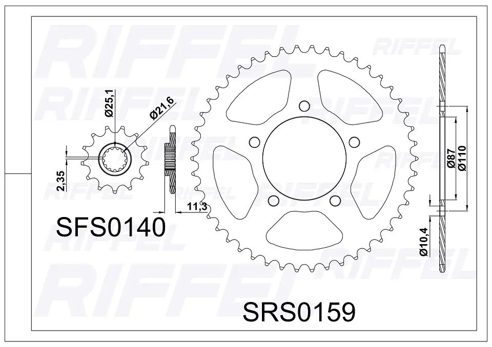 Kit transmisión Riffel Titanium | Suzuki Gixxer 250 40T/13Z 2