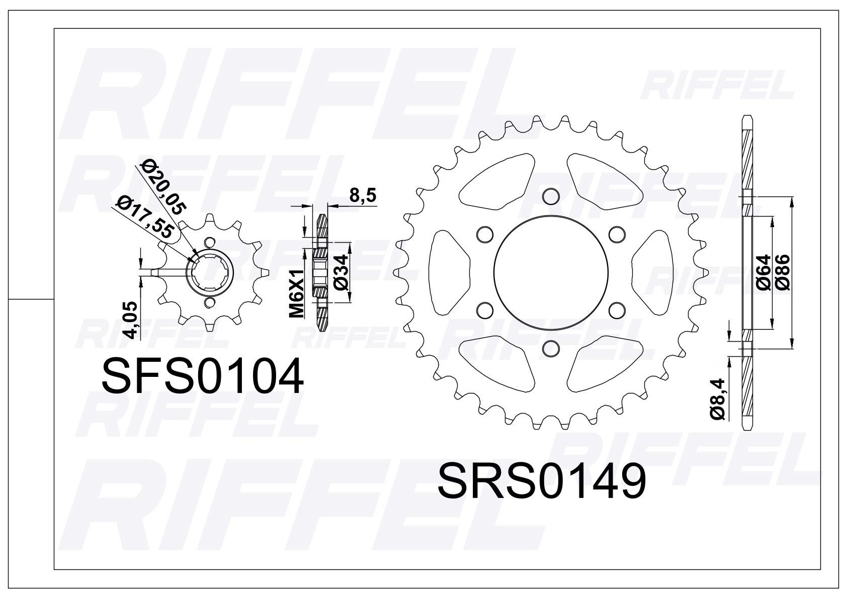 Kit transmisión Riffel | UM Xtreet 34T/12Z 2