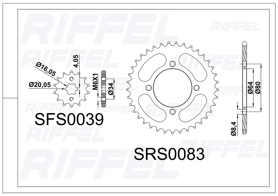 Kit transmisión Riffel Titanium | Yamaha YBA 125 Enticer 45T/14Z 2