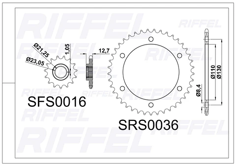 Kit transmisión Riffel | Yamaha FZ 250 46T/15Z