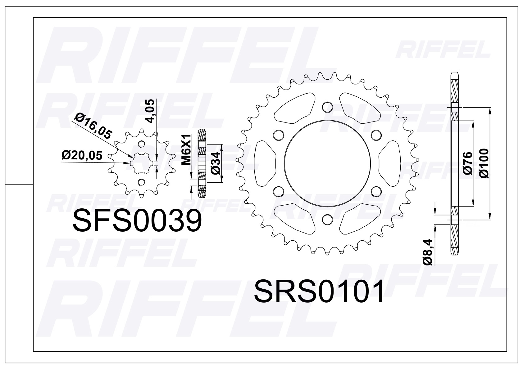 Kit transmisión Riffel | Yamaha YZF R15 V2 47T/14Z 2