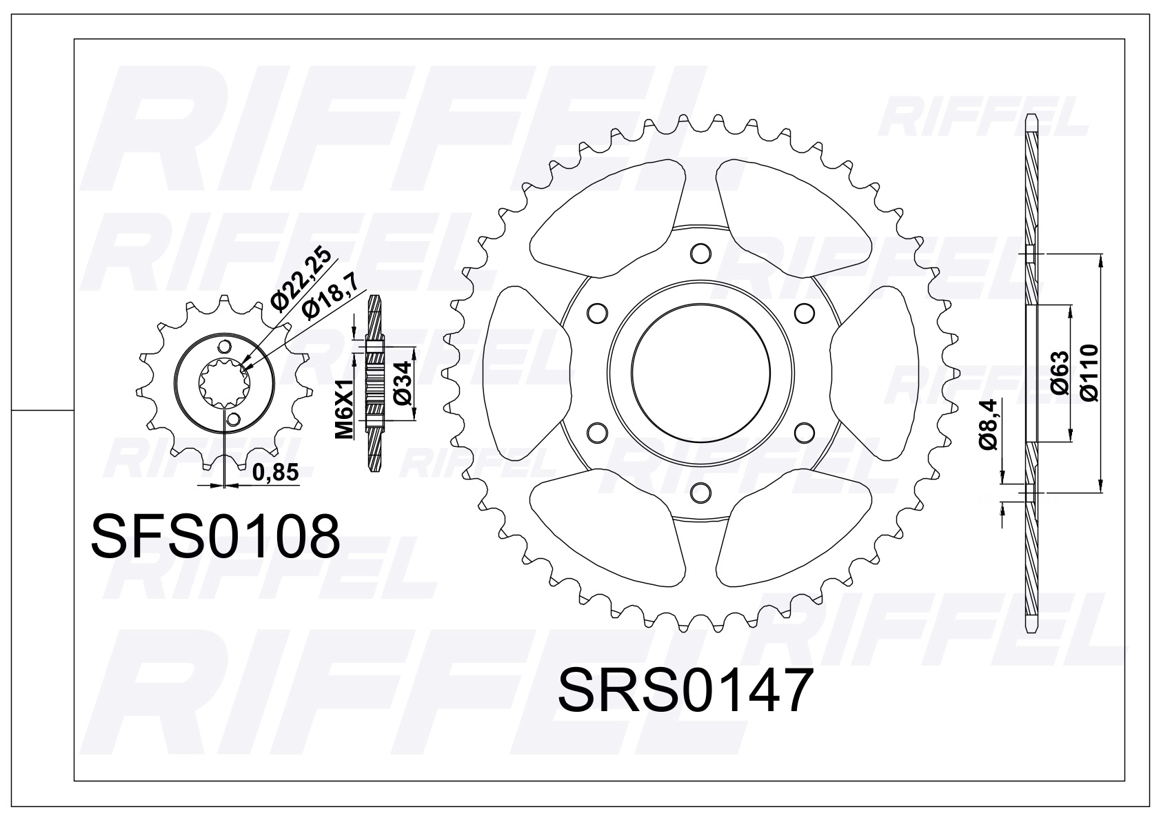 Kit transmisión Riffel Top | Bajaj Dominar 400 46T/15Z 2