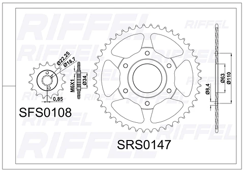 Kit transmisión Riffel Top | Bajaj Dominar 400 46T/15Z